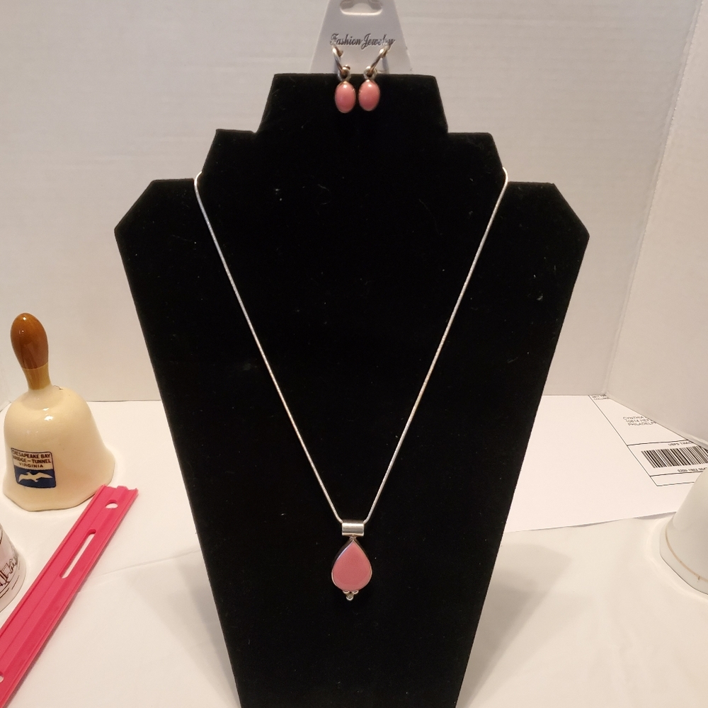 EX COND Sterling Silver necklace and earrings